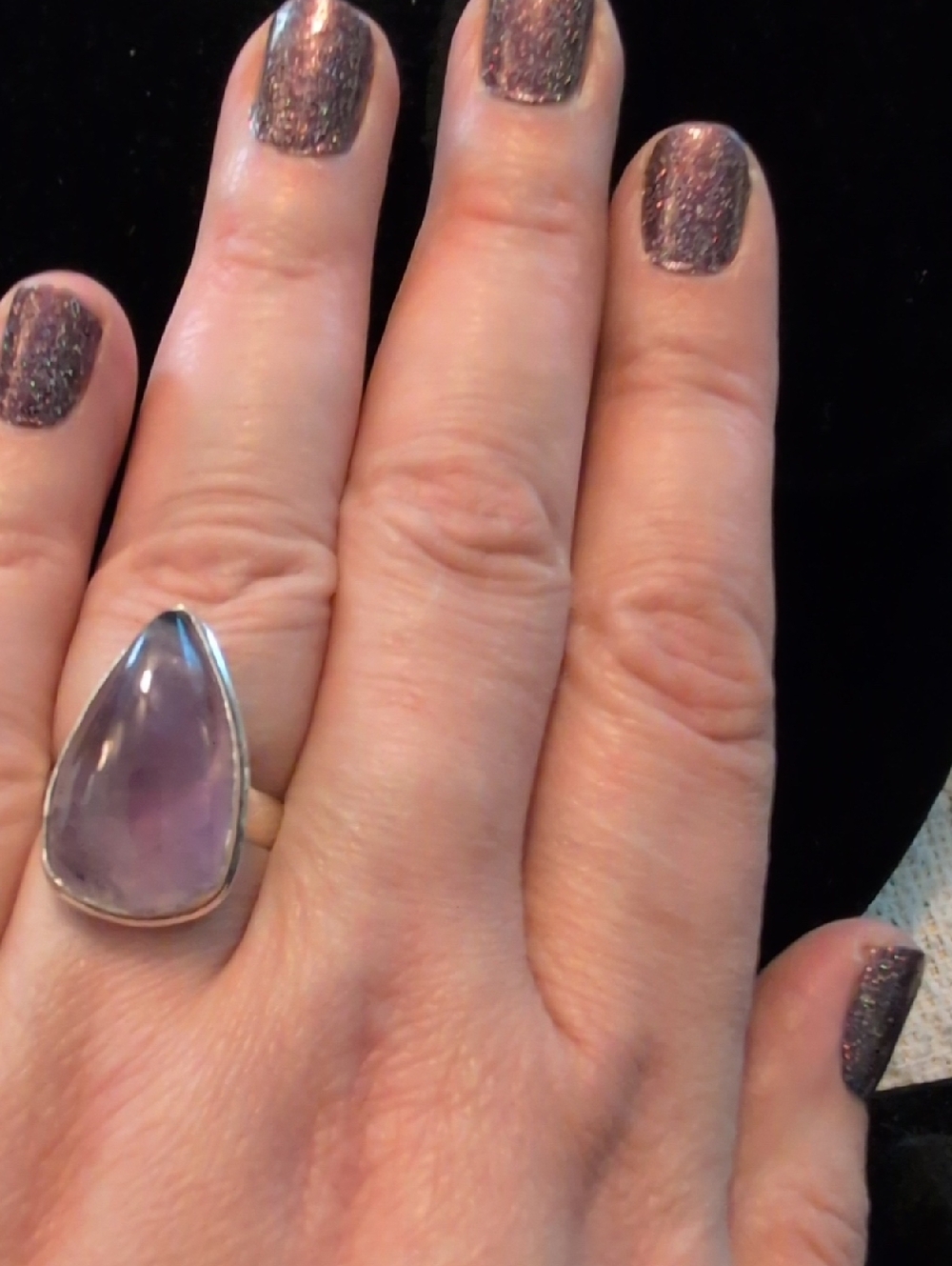 Teardrop Shaped Amethyst Ring